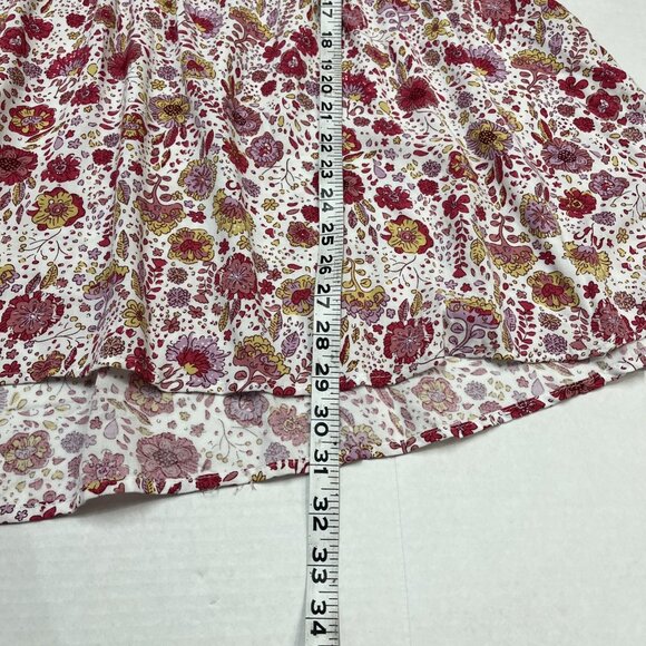 Cynthia Rowley Top Womens 1X Pink Floral Tie V Neck Tunic Boho Hippie Peasant - Picture 7 of 9